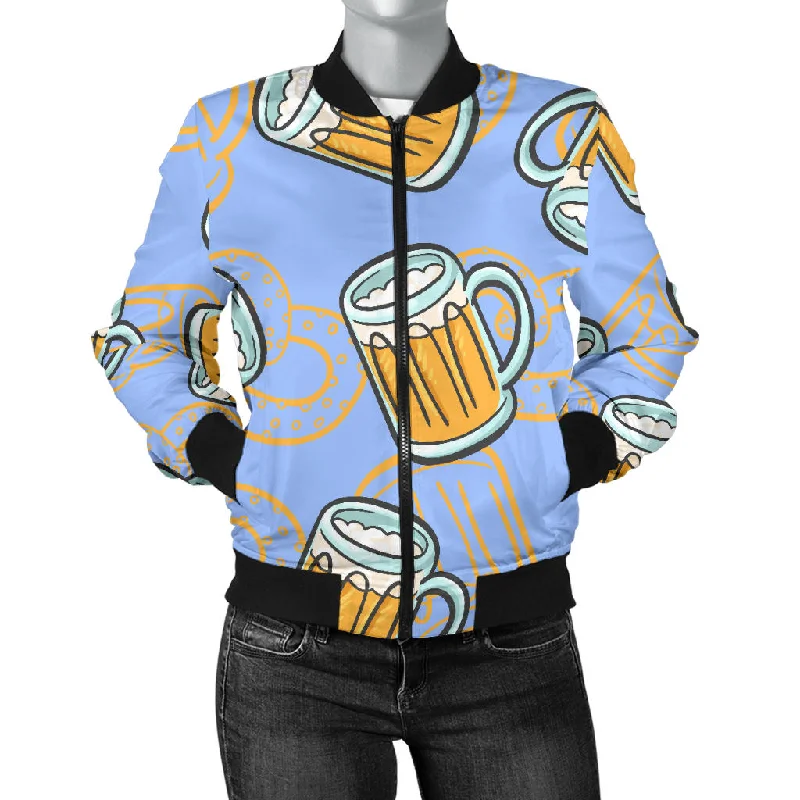 Beer Pattern Women'S Bomber Jacket